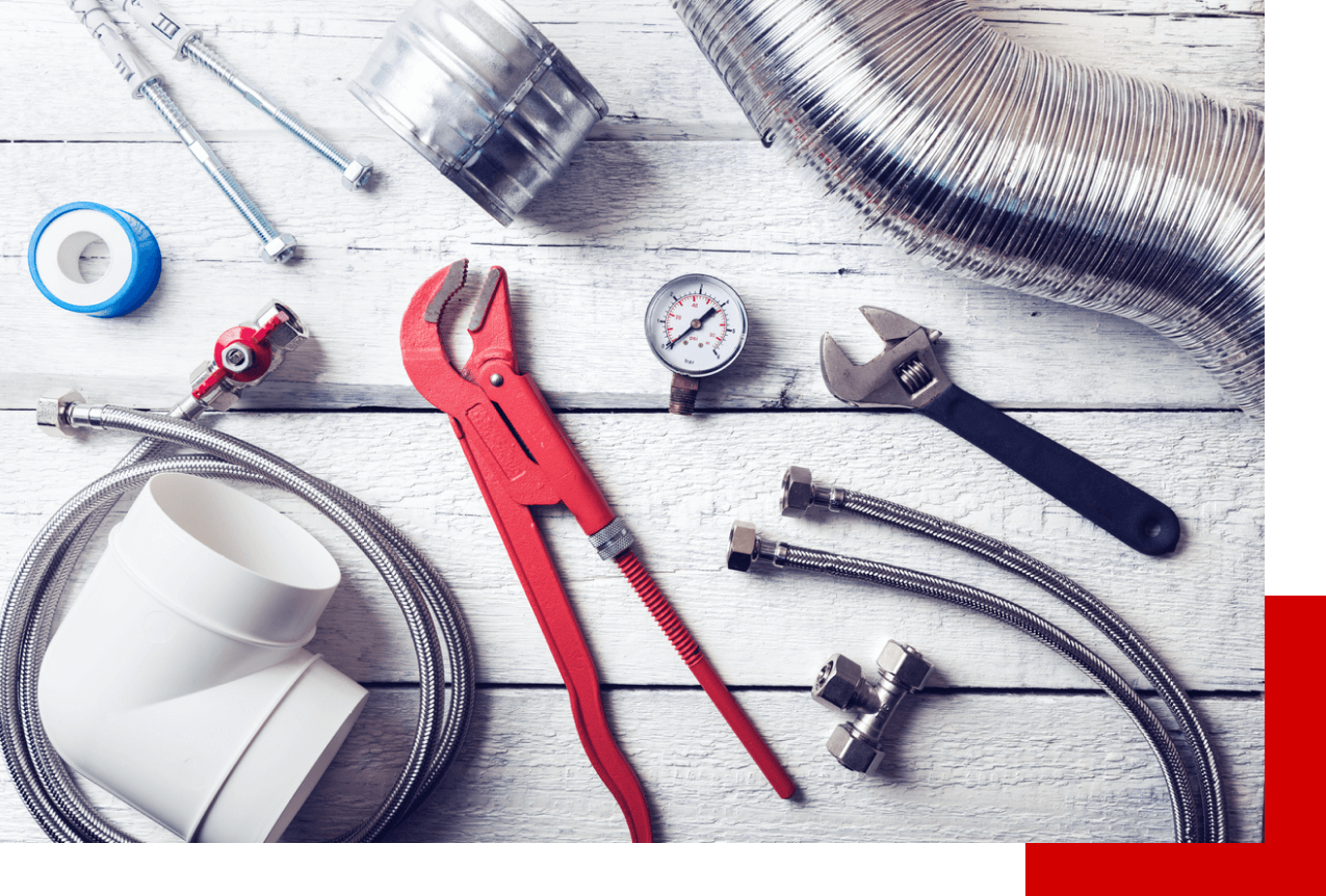 Red plumber tools