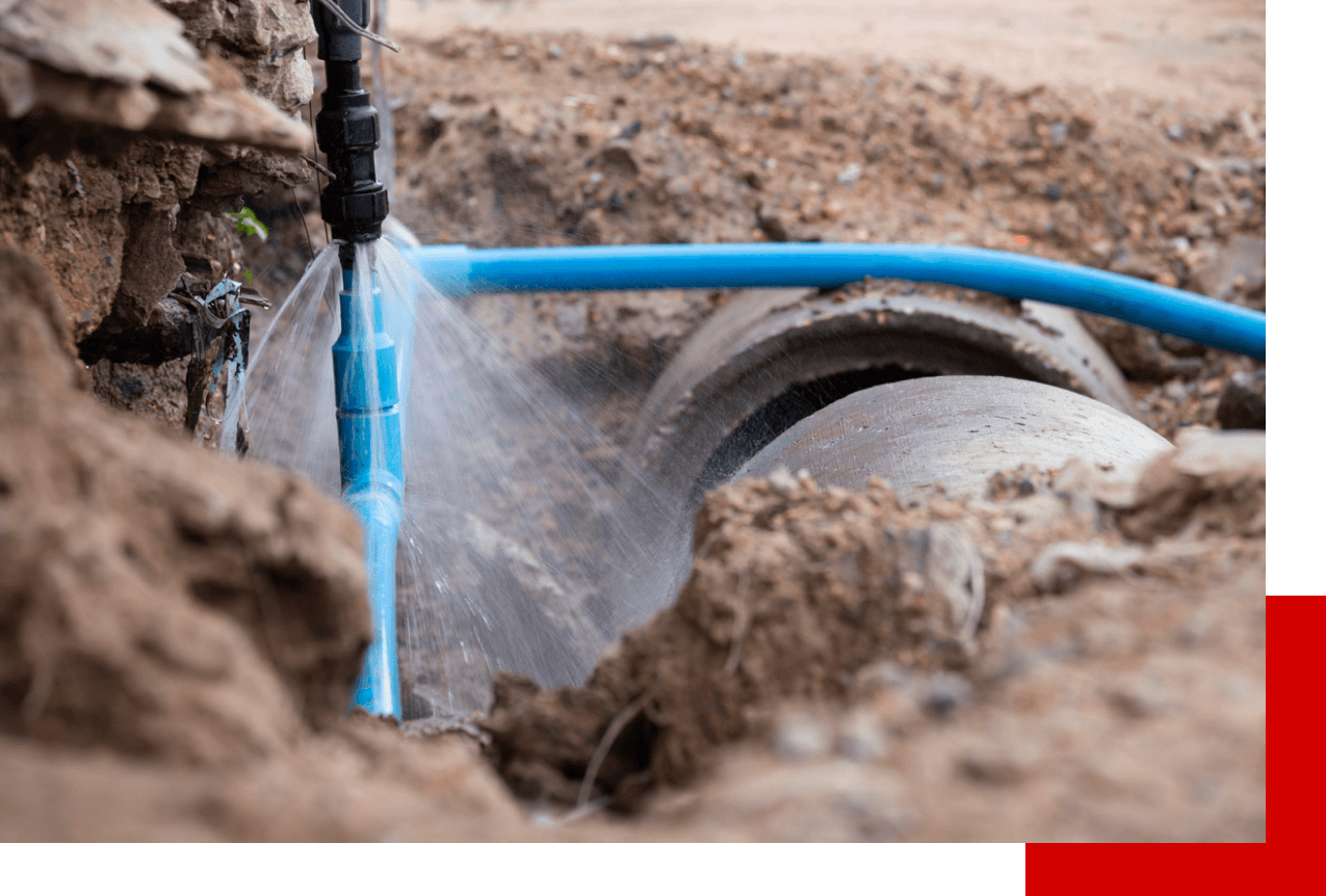 Burst pipe residential concrete sewers
